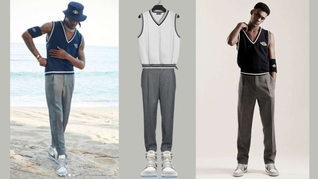 Air Jordan 1 outfit idea - Undershirt + Blazers